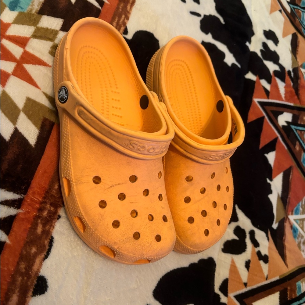 Orange crocs